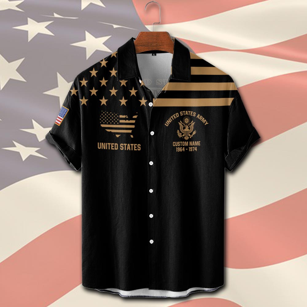 US Army, Defender of Freedom - Short Sleeve Button Shirt - Image 2