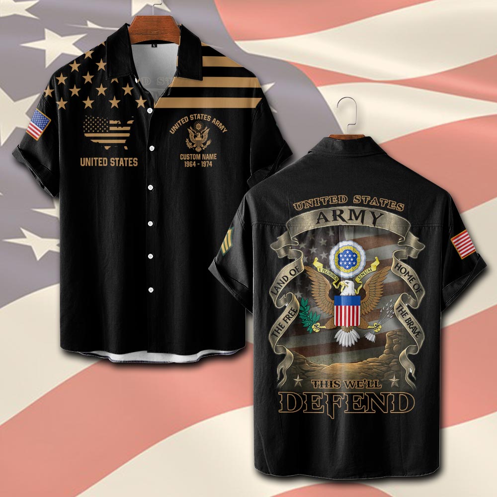 US Army, Defender of Freedom - Short Sleeve Button Shirt