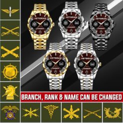Army Branch, E 9 Army Sergeant Major - Diamond-Cut Bezel Watch