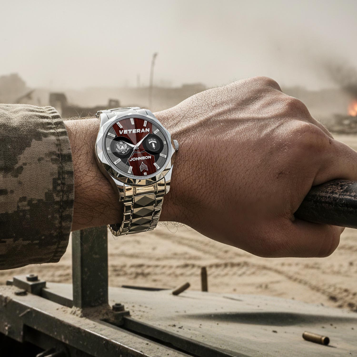 Army Division, Served With Pride - Diamond-Cut Bezel Watch - Image 4