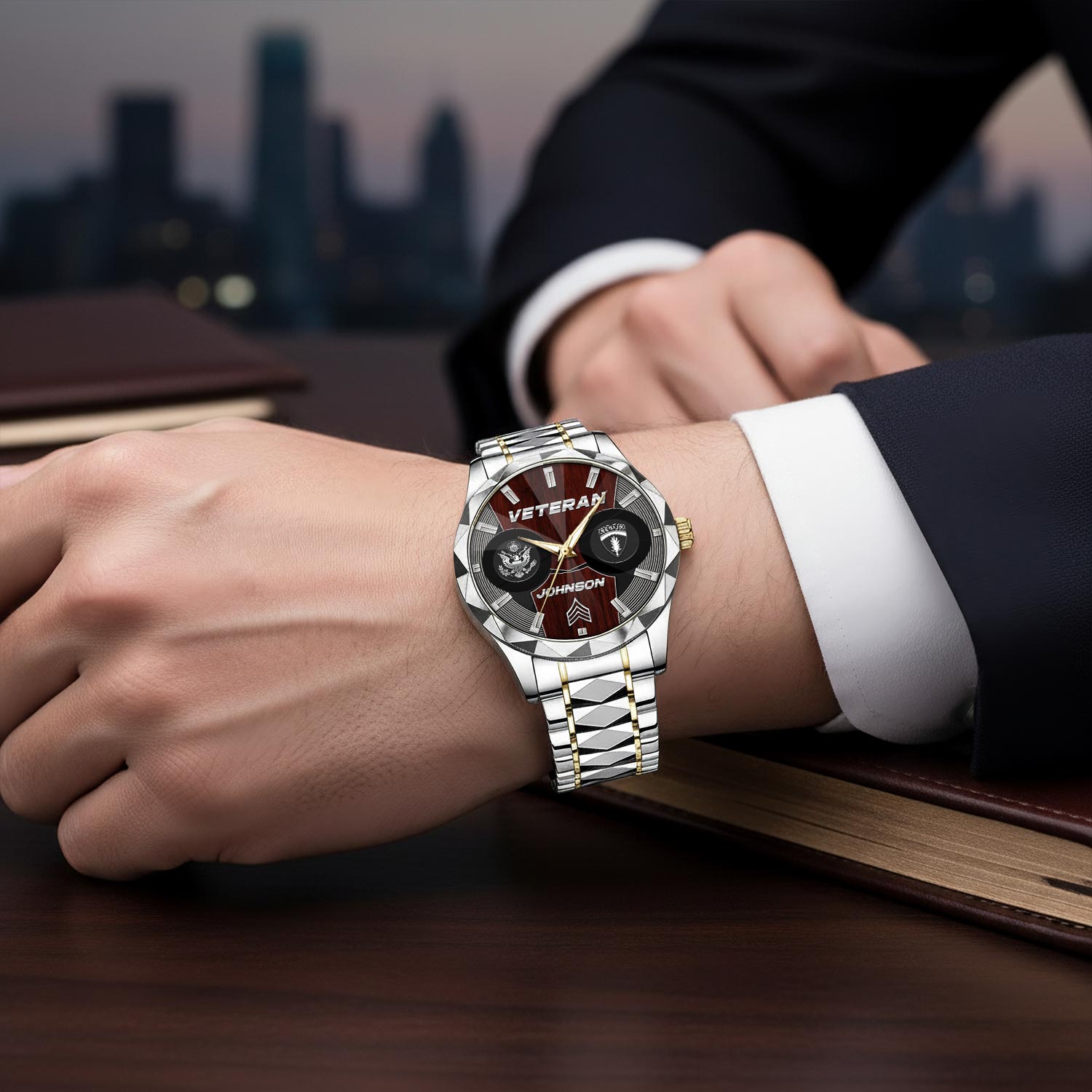 Army Division, Served With Pride - Diamond-Cut Bezel Watch - Image 6