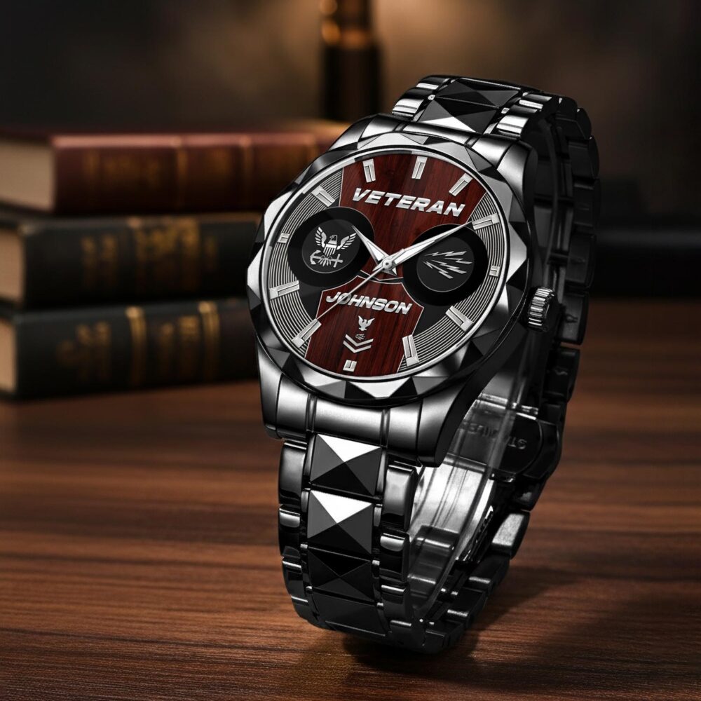Navy Rating, The Sea is Ours - Diamond-Cut Bezel Watch - Image 3