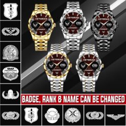 Air Force Badge, E 7 Air Force First Sergeant - Diamond-Cut Bezel Watch