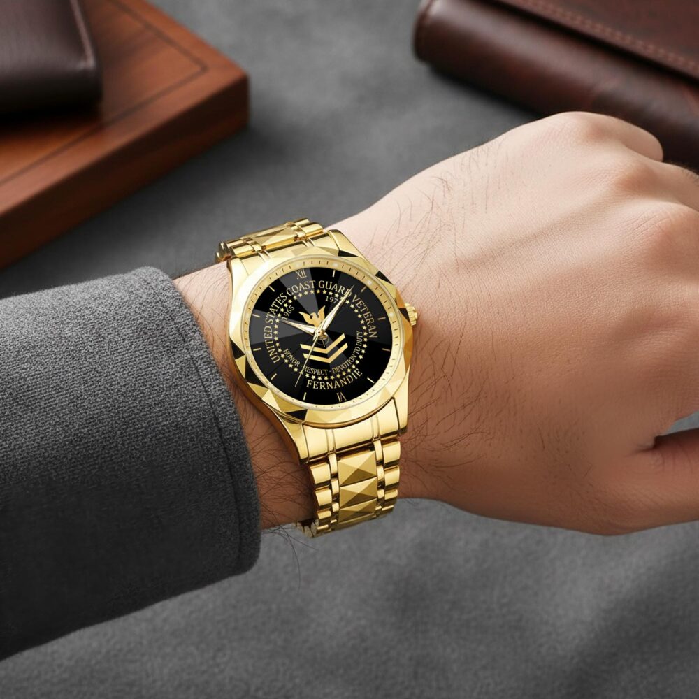 US Coast Guard, Thank a Veteran - Diamond-Cut Bezel Watch - Image 5