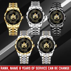 US Marine Corps, Remember - Honor - Respect - Diamond-Cut Bezel Watch