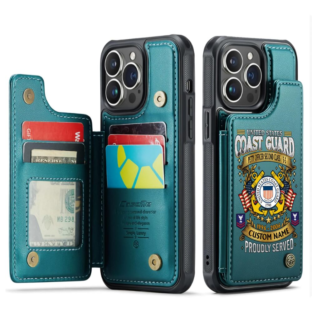 US Coast Guard, Always Ready - Leather Flip Phone Case - Image 5