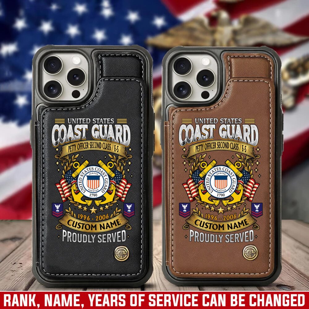 US Coast Guard, Always Ready - Leather Flip Phone Case