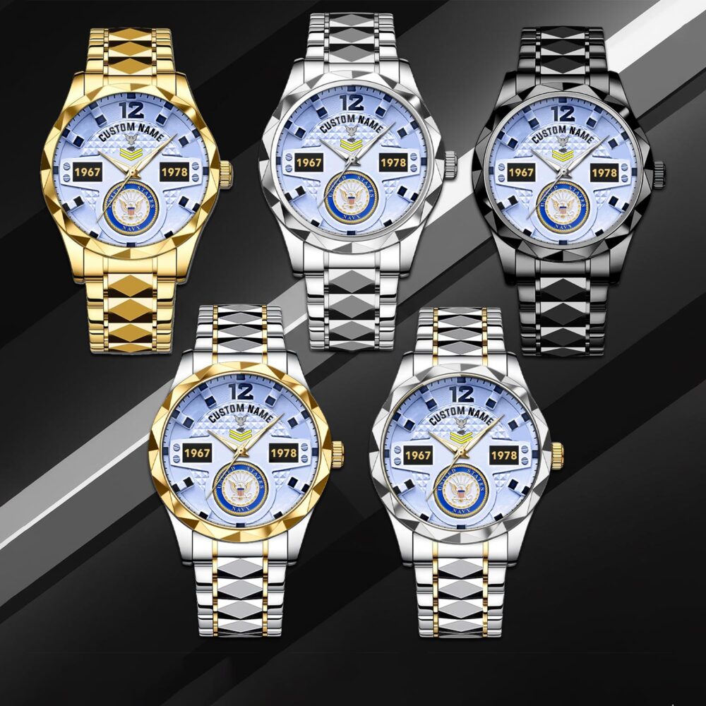 US Navy, Lest We Forget - Diamond-Cut Bezel Watch - Image 3