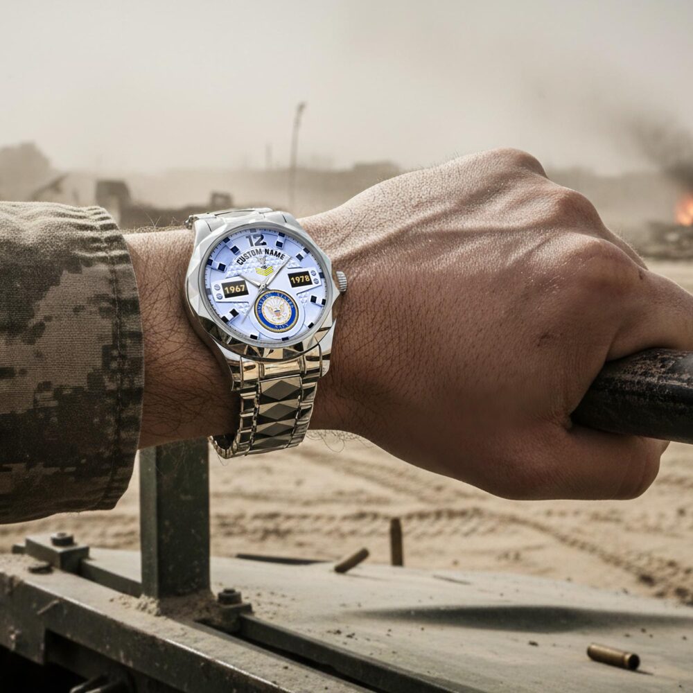 US Navy, Lest We Forget - Diamond-Cut Bezel Watch - Image 4