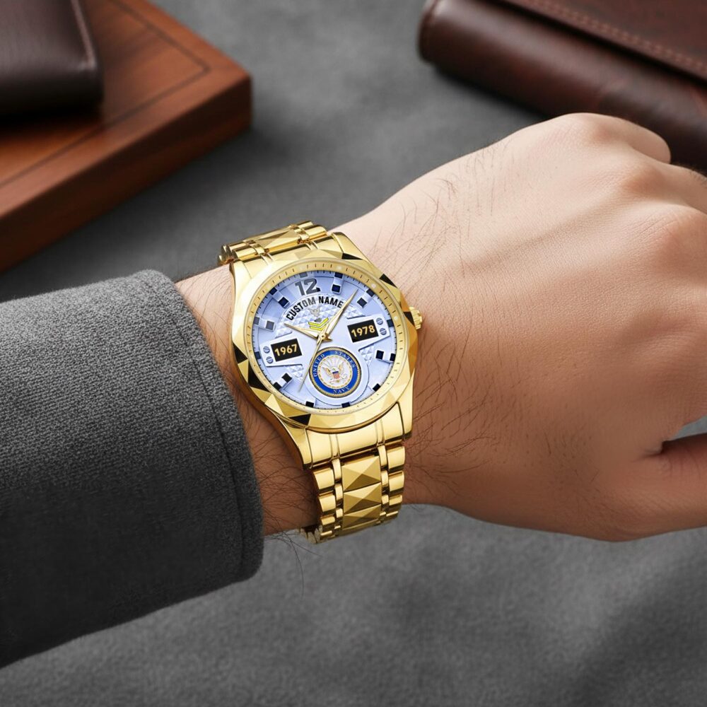 US Navy, Lest We Forget - Diamond-Cut Bezel Watch - Image 5