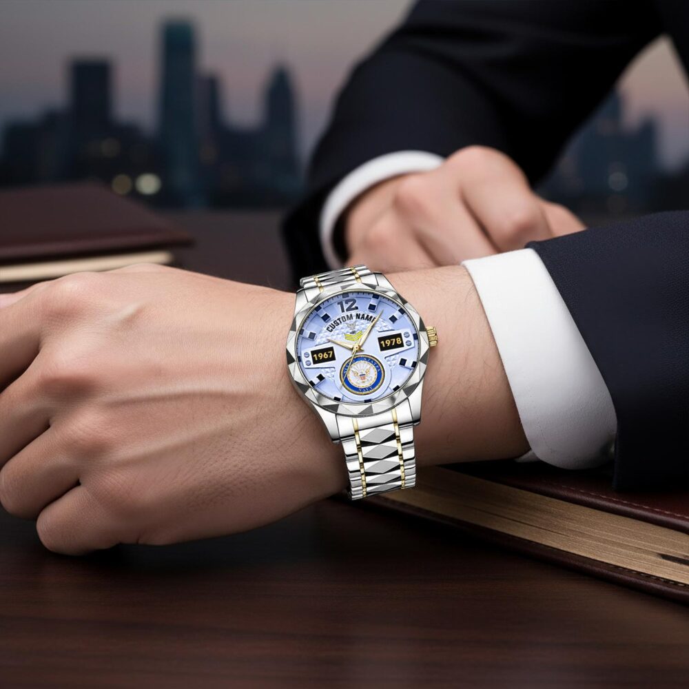 US Navy, Lest We Forget - Diamond-Cut Bezel Watch - Image 6