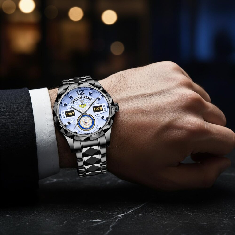 US Navy, Lest We Forget - Diamond-Cut Bezel Watch - Image 8