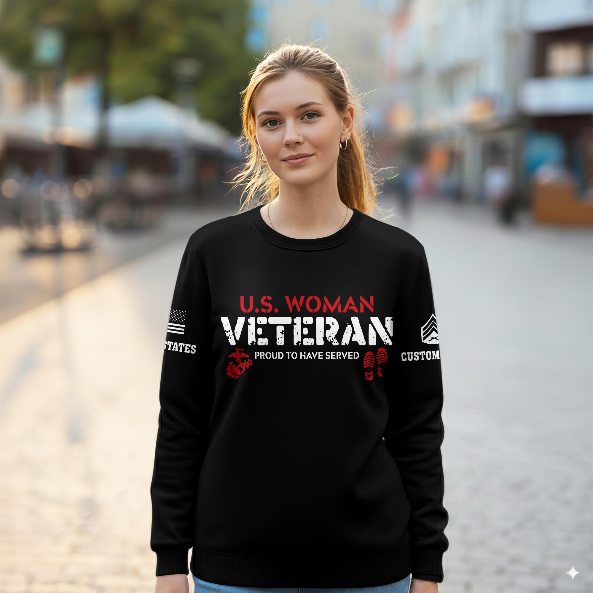 US Marine Corps, O 2 Marines First Lieutenant - Women Sweatshirt - Image 2