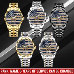 US Navy, Duty, Honor, Country - Diamond-Cut Bezel Watch