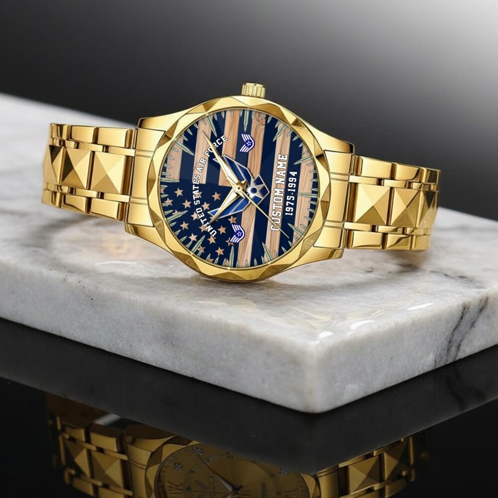 US Air Force, Once An Airman, Always An Airman - Diamond-Cut Bezel Watch - Image 2