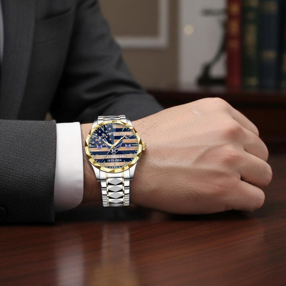 US Air Force, Once An Airman, Always An Airman - Diamond-Cut Bezel Watch - Image 7