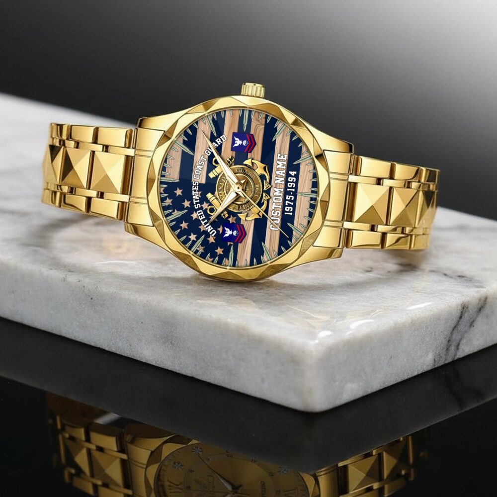 US Coast Guard, All Gave Some, Some Gave All - Diamond-Cut Bezel Watch - Image 2