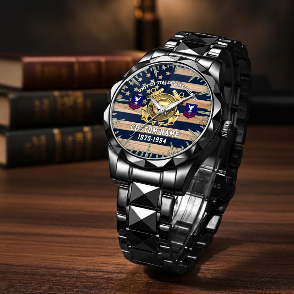 US Coast Guard, All Gave Some, Some Gave All - Diamond-Cut Bezel Watch - Image 3