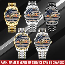US Marine Corps, First to Fight - Diamond-Cut Bezel Watch