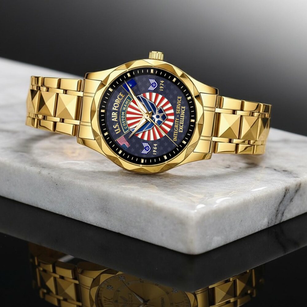US Air Force, Thank a Veteran - Diamond-Cut Bezel Watch - Image 2