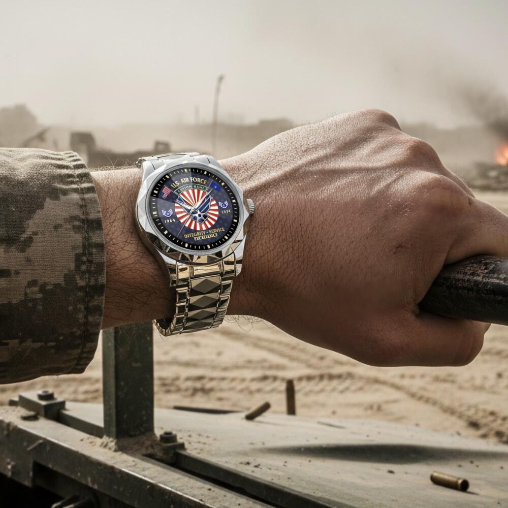 US Air Force, Thank a Veteran - Diamond-Cut Bezel Watch - Image 4