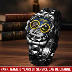 US Navy, E 5 Gold - Diamond-Cut Bezel Watch