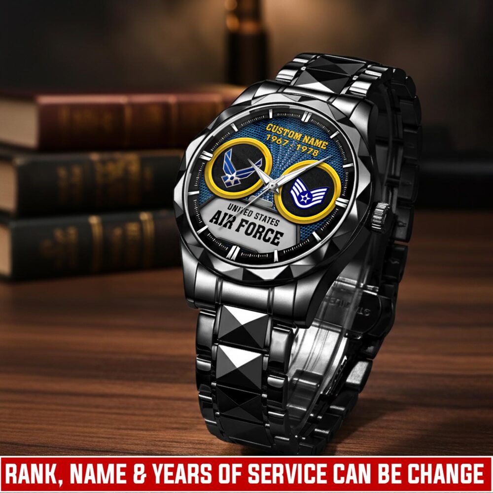 US Air Force, E 4 Air Force Sergeant - Diamond-Cut Bezel Watch