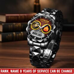 US Marine Corps, E 2 Marines Private First Class - Diamond-Cut Bezel Watch