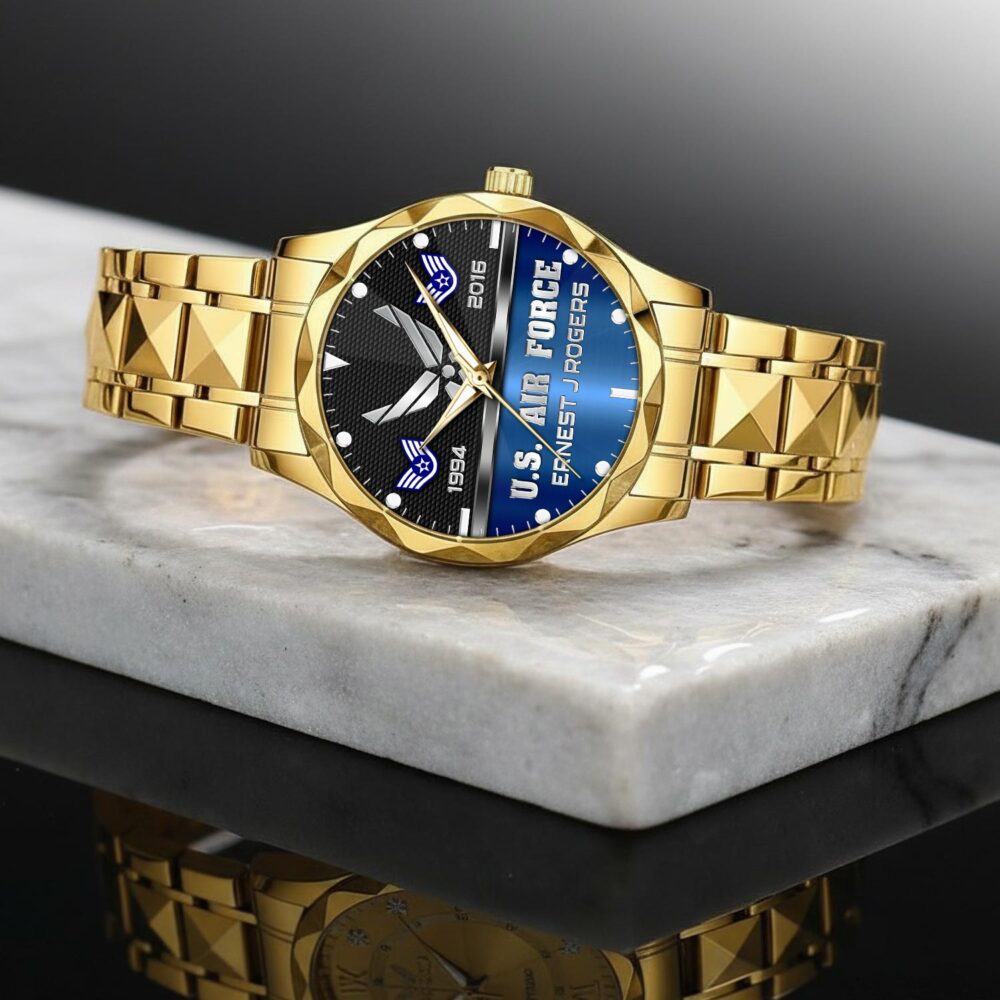 US Air Force, E 7 Air Force First Sergeant - Diamond-Cut Bezel Watch - Image 2