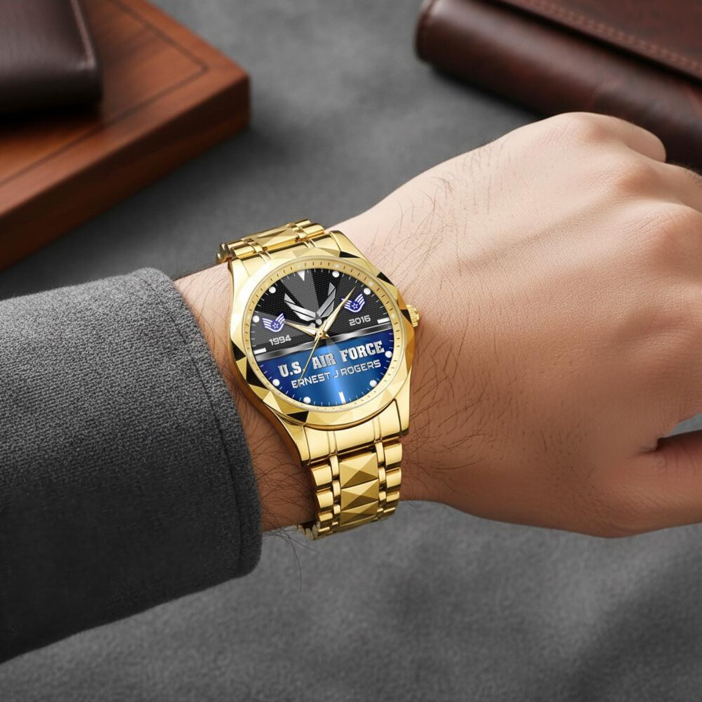 US Air Force, E 7 Air Force First Sergeant - Diamond-Cut Bezel Watch - Image 5