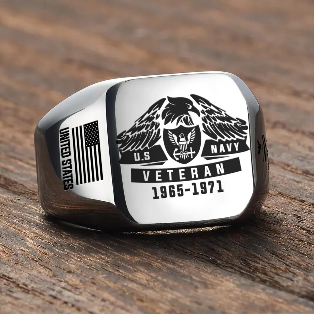 US Navy, Once A Sailor, Always A Sailor - Engraved Men's Ring - Image 3