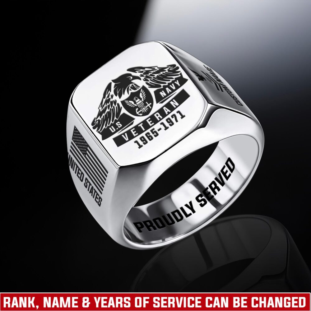 US Navy, Once A Sailor, Always A Sailor - Engraved Men's Ring