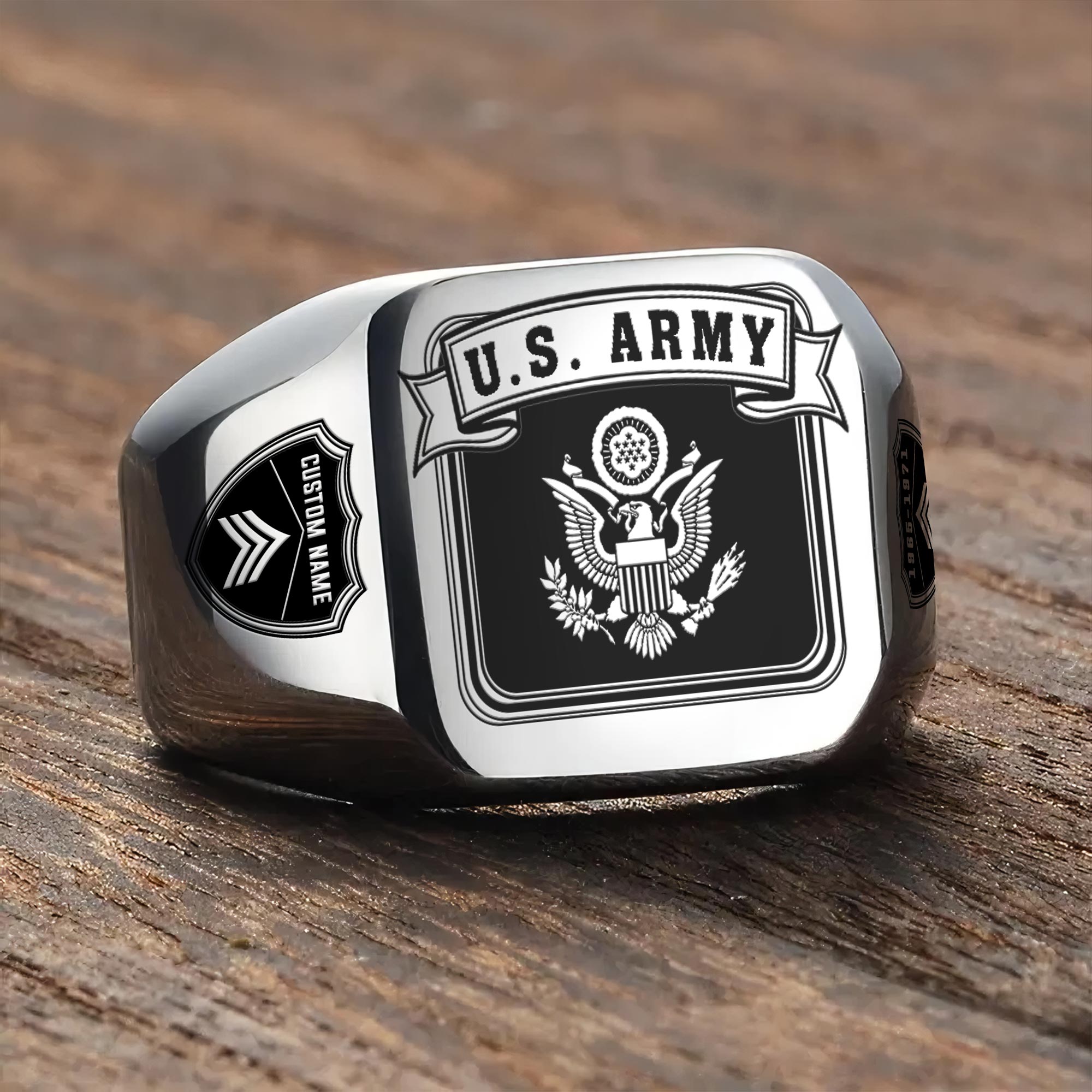 US Army, Be All You Can Be - Engraved Men's Ring - Image 3