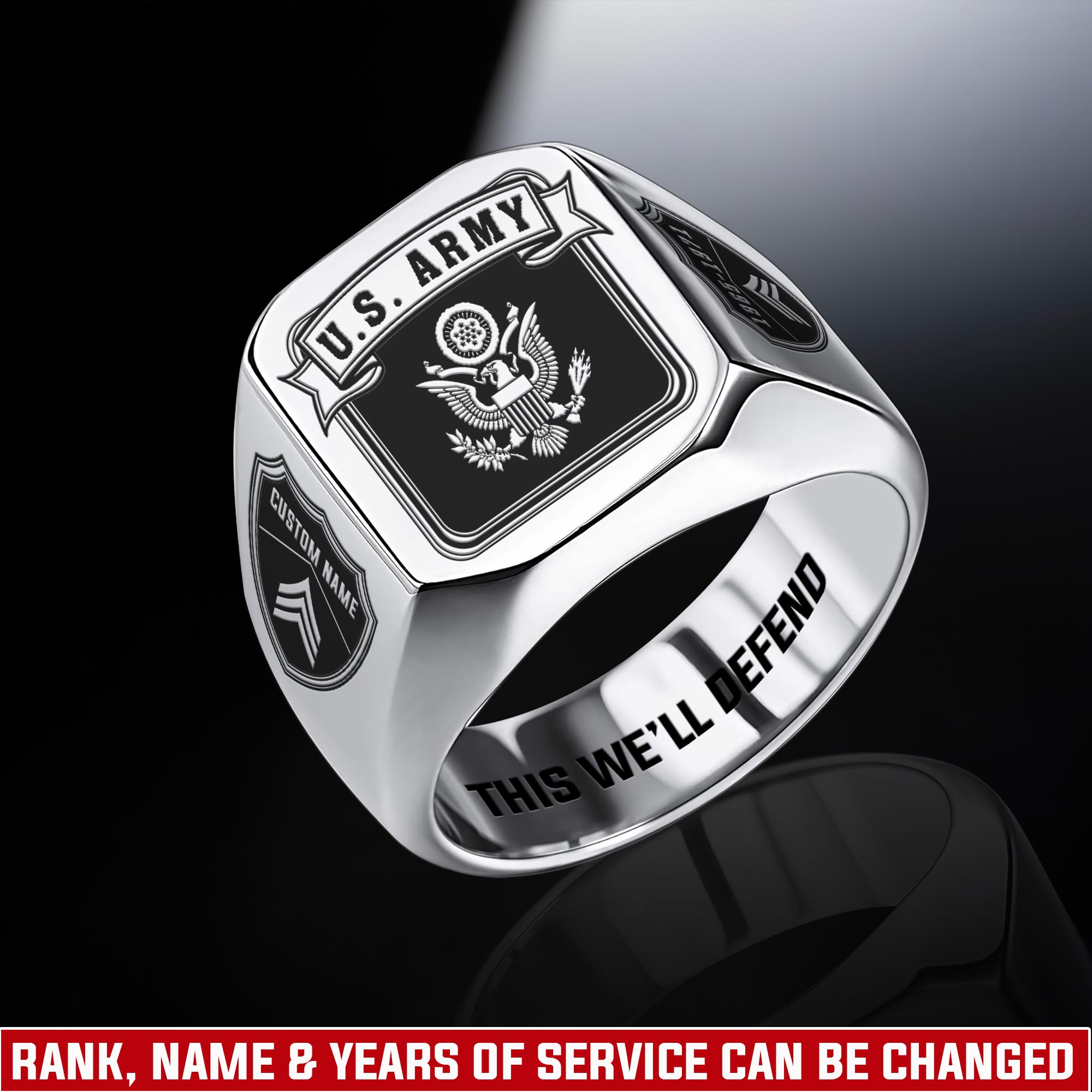 US Army, Be All You Can Be - Engraved Men's Ring