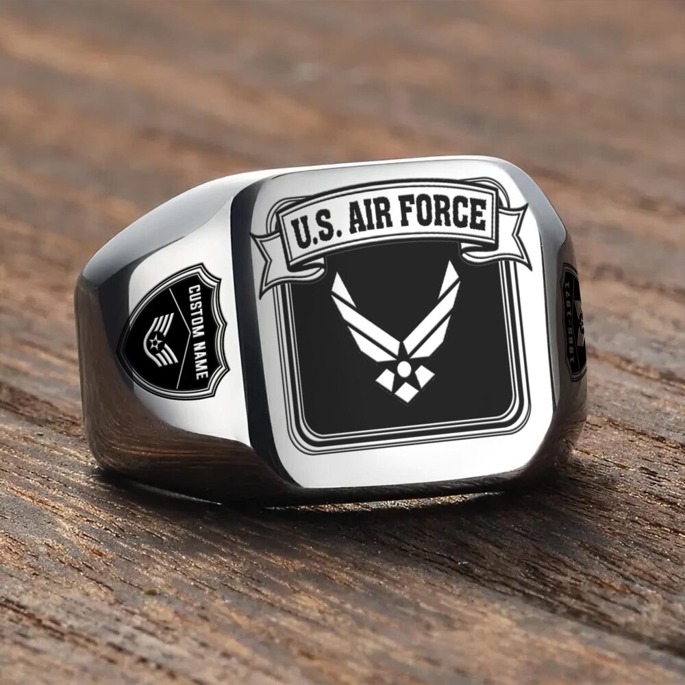 US Air Force , I Walked The Walk - Engraved Men's Ring - Image 3