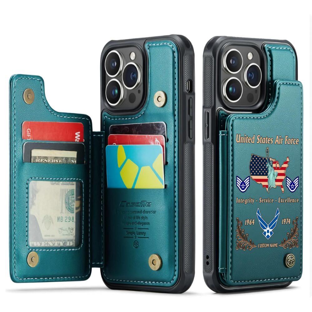 US Air Force , Duty, Honor, Country - Leather Flip Phone Case - Image 5
