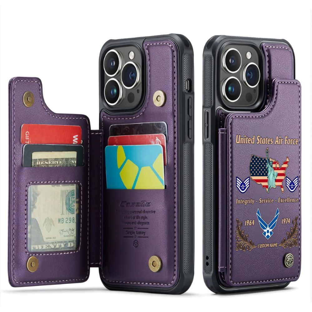 US Air Force , Duty, Honor, Country - Leather Flip Phone Case - Image 6