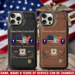 US Coast Guard, Thank a Veteran - Leather Flip Phone Case