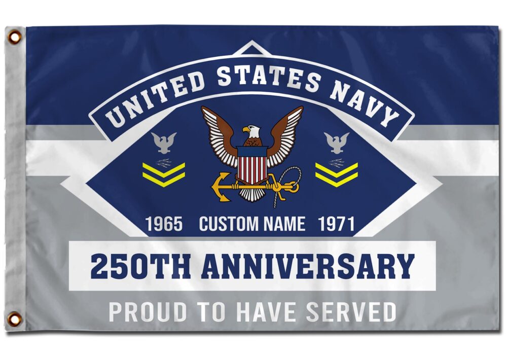 US Navy, E 4 Gold - Flying Flag 5×8 Feet(152×244 Cm) - Image 2