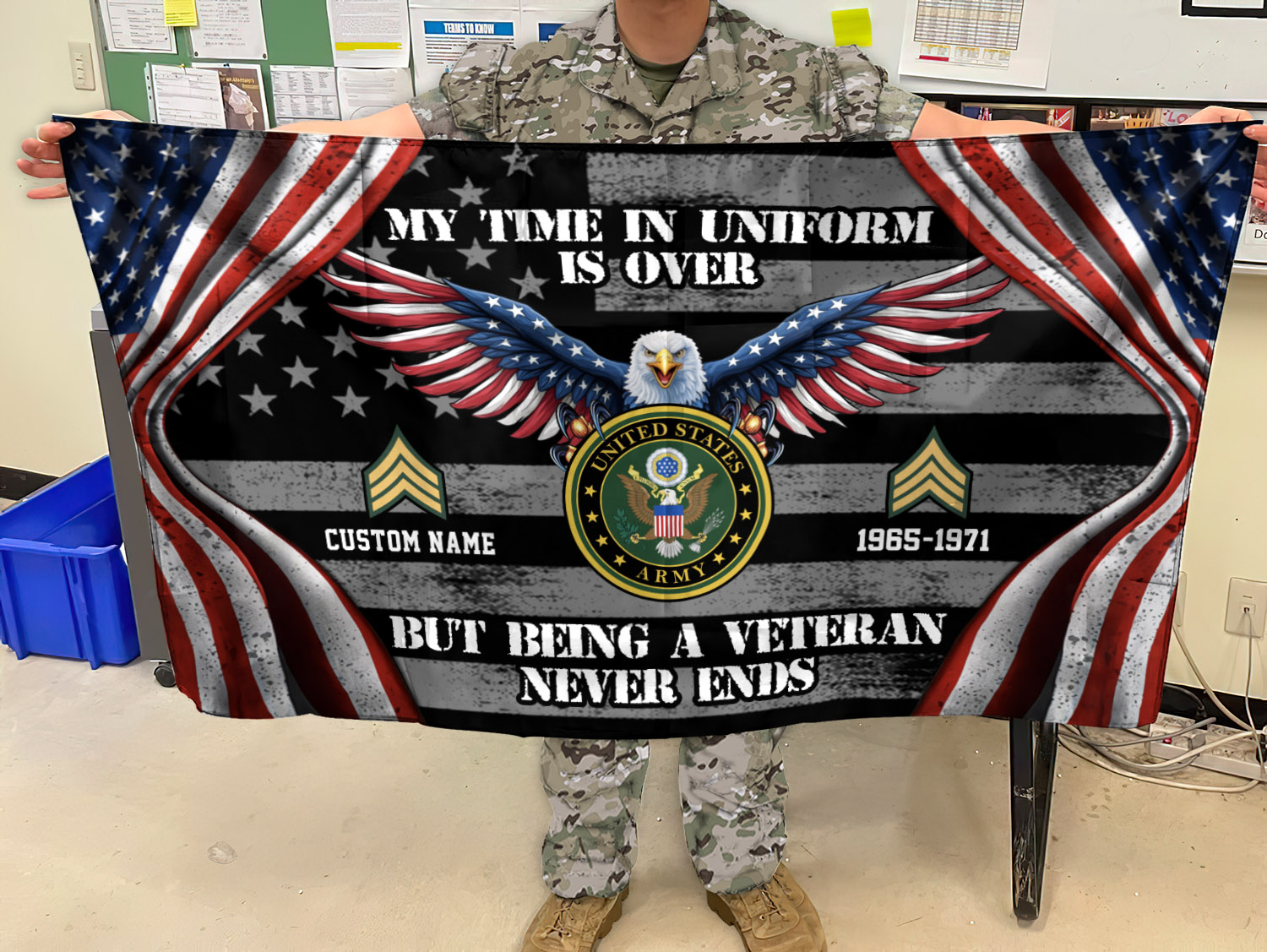 US Army, E 5 Army Sergeant - Flying Flag 3×5 Feet(90×150 Cm) - Image 2