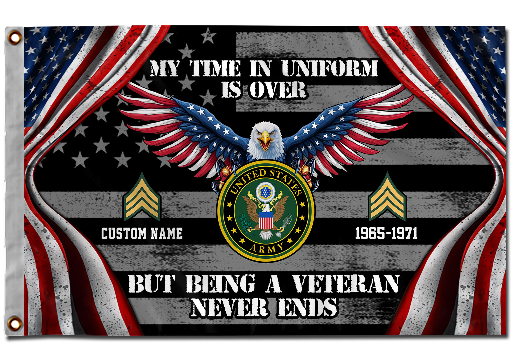 US Army, E 5 Army Sergeant - Flying Flag 3×5 Feet(90×150 Cm) - Image 3