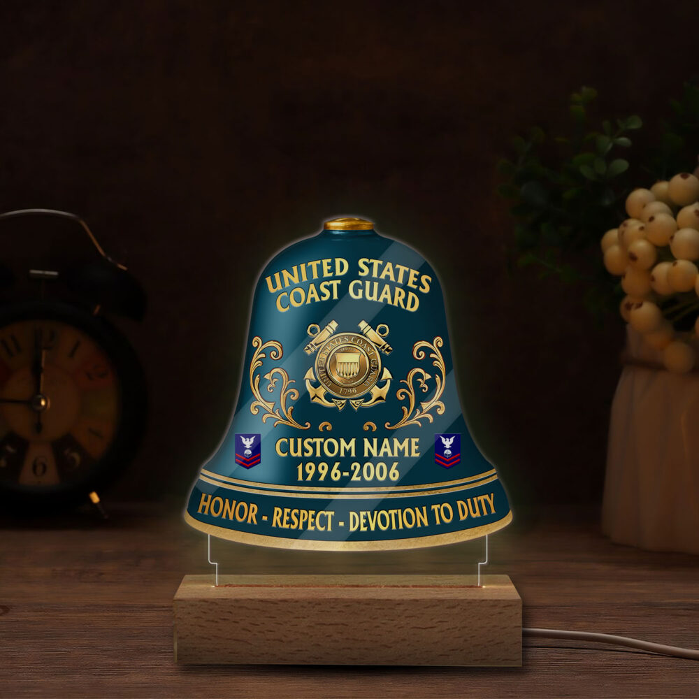 US Coast Guard, E 4 Red - Personalized Led Lamp - Image 4