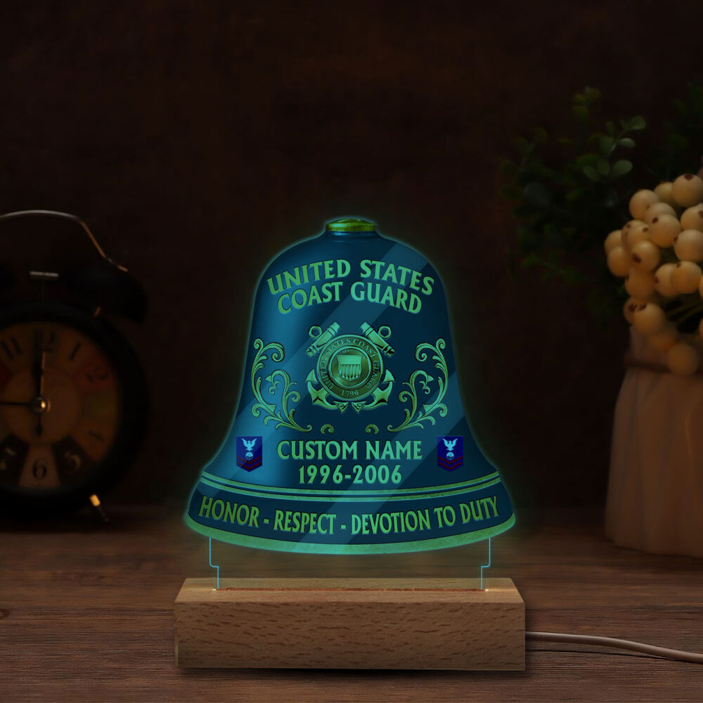 US Coast Guard, E 4 Red - Personalized Led Lamp - Image 6