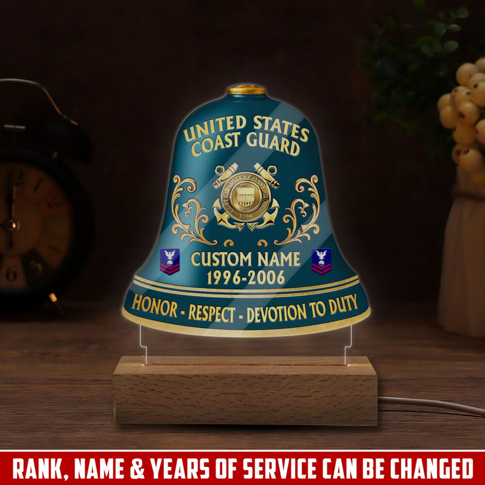 US Coast Guard, E 4 Red - Personalized Led Lamp