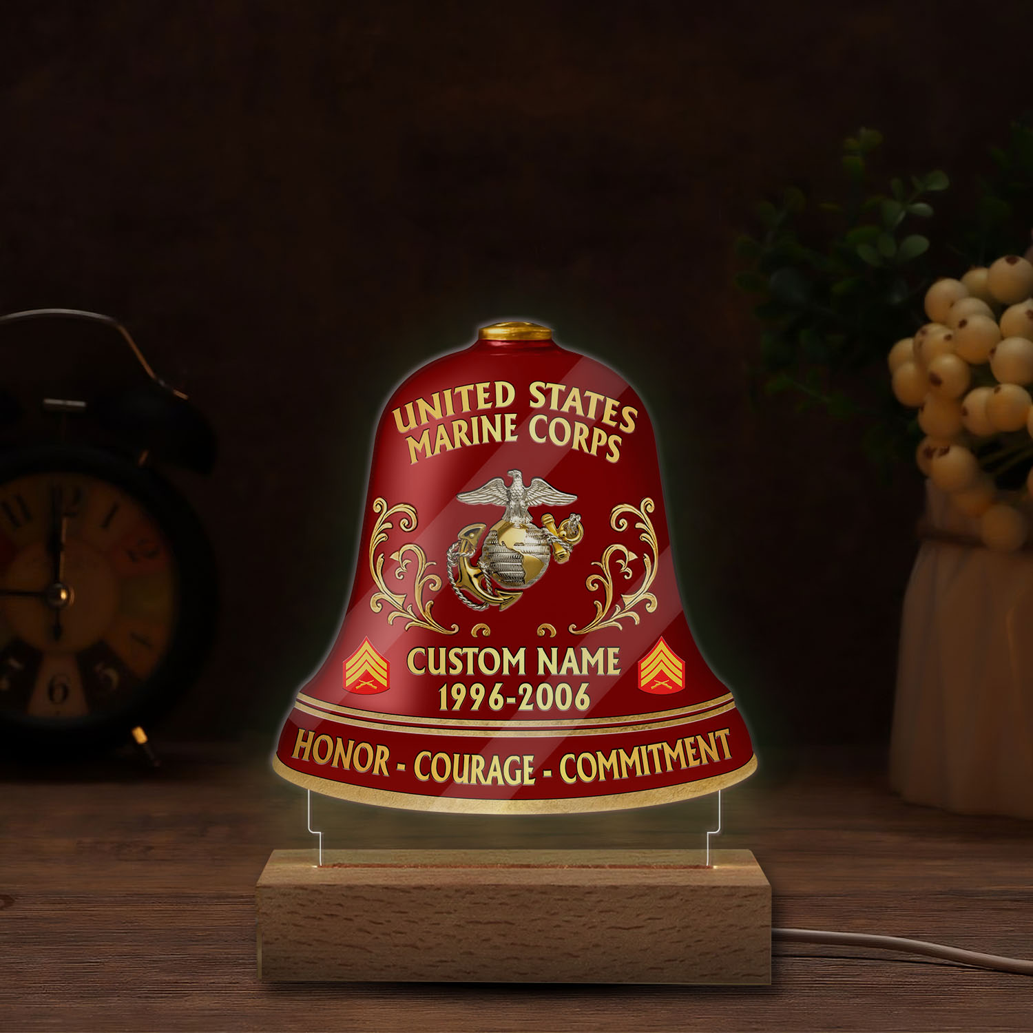 US Marine Corps, No One Gets Left Behind - Personalized Led Lamp - Image 4