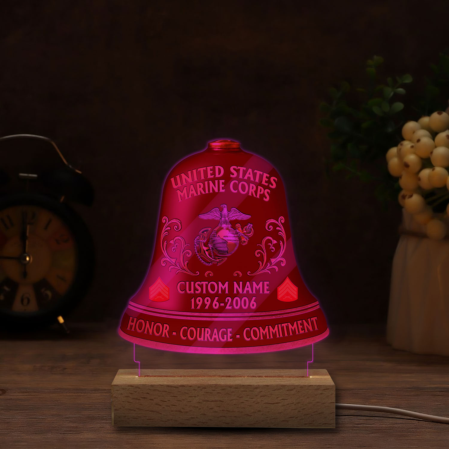US Marine Corps, No One Gets Left Behind - Personalized Led Lamp - Image 5
