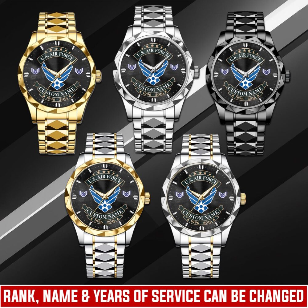 US Air Force, E 8 Air Force Senior Master Sergeant - Diamond-Cut Bezel Watch