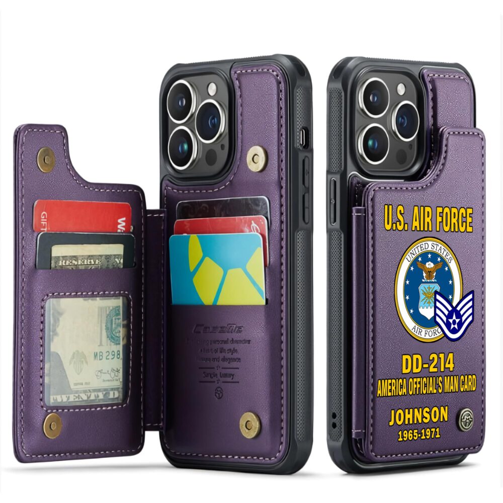 US Air Force , No One Gets Left Behind - Leather Flip Phone Case - Image 6