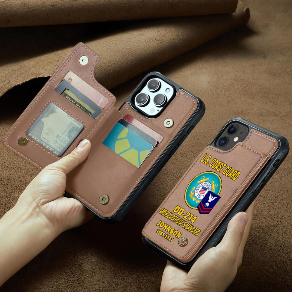 US Coast Guard, E 3 Red - Leather Flip Phone Case - Image 2