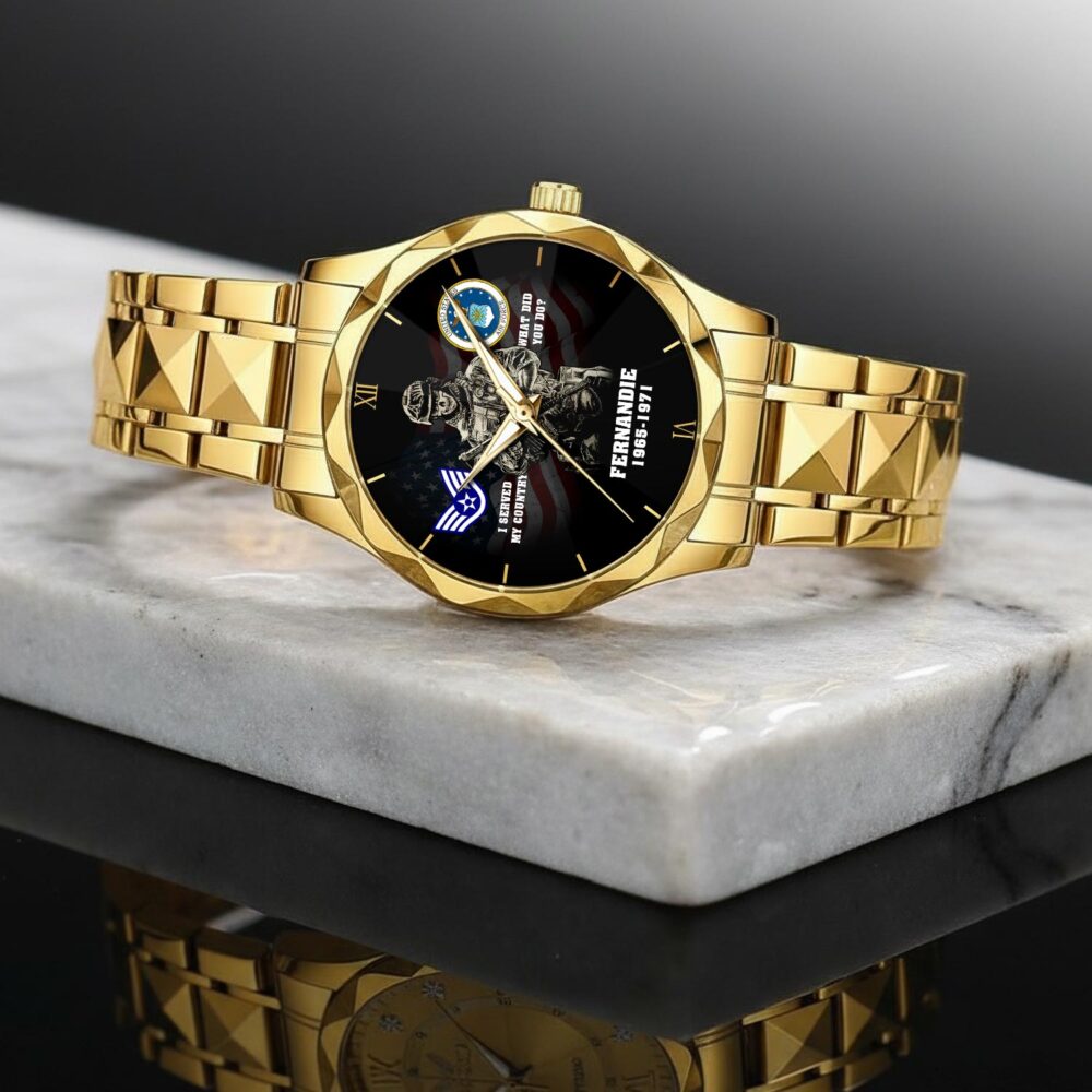 US Air Force, E 8 Air Force First Sergeant - Diamond-Cut Bezel Watch - Image 2